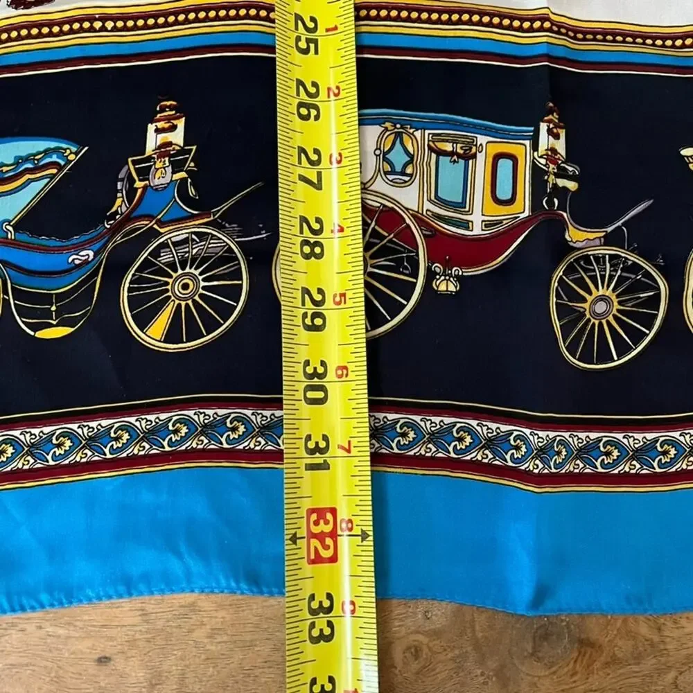 Small Silk Scarf Women's Fashion Carriages Equestrian Neckerchief Square